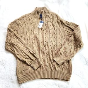 Daniel Cremieux Classic Tan Cable Knit Sweater, Sz XL NWT